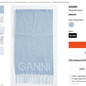 GANNI scarf, never worn